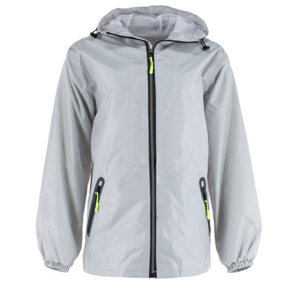 CTM Adult Reusable Water Resistant Rain Jacket with Hood and Pockets